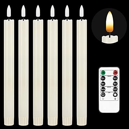 Flameless Taper Candles Flickering Battery Operated, 3D Wick Warm Light Electric Candles with 10-... | Amazon (US)