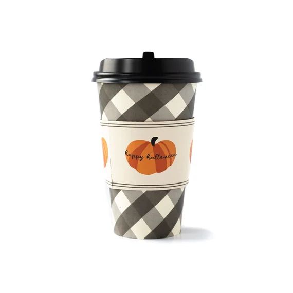 Gingham Halloween Disposable Coffee Cups 8ct | Halloween Coffee Bar Decor | Halloween Party Favor... | Etsy (US)