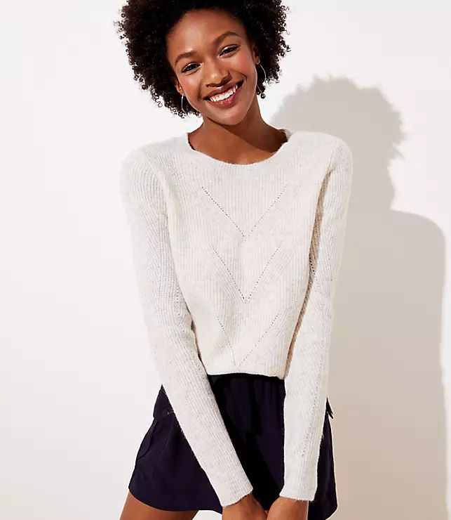 Pointelle Ribbed Sweater | LOFT | LOFT