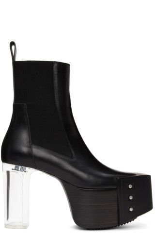 Black Beveled Platform Chelsea Boots | SSENSE