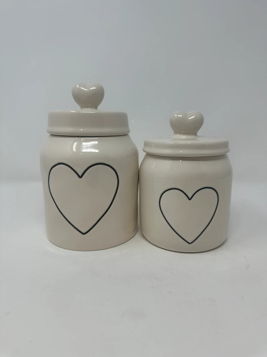 Rae Dunn Classic White Heart Canister With Heart Handle, Farmhouse Style Canister, Rae Dunn Valen... | Etsy (US)