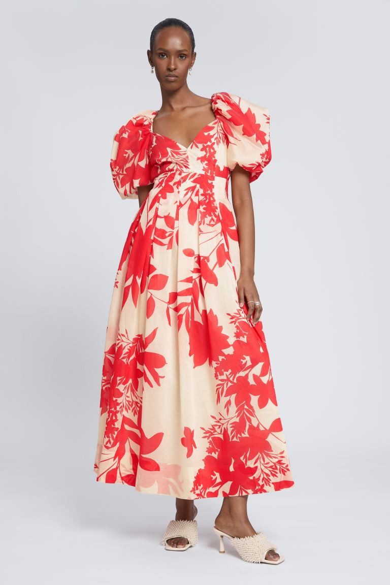 Voluminous Pleated Detail Maxi Dress | H&M (UK, MY, IN, SG, PH, TW, HK)