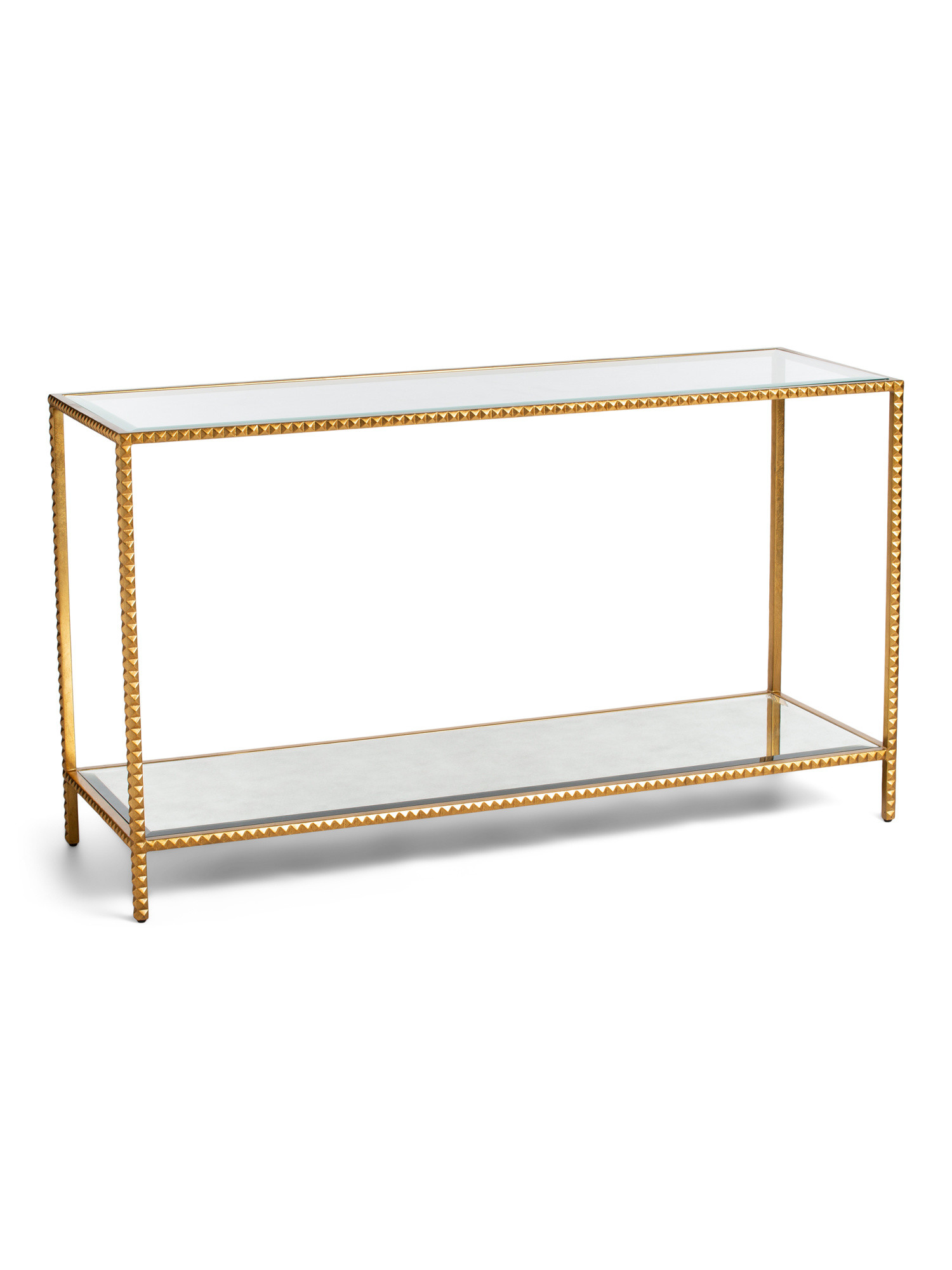 33x59x19 Antique Mirror Shelf Grooved Console Table | Furniture & Lighting | Marshalls | Marshalls