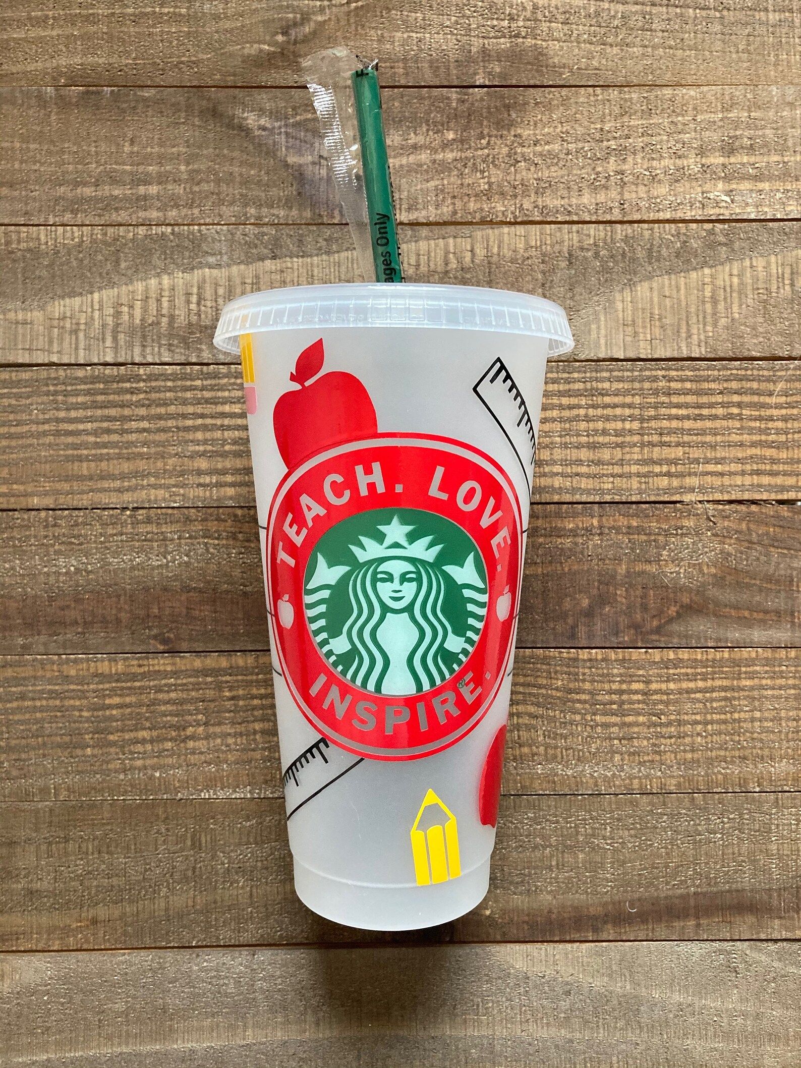 Teach. Love. Inspire Starbucks Cup | Personalized Starbucks Cup | Personalized Gift | Teacher Gif... | Etsy (US)