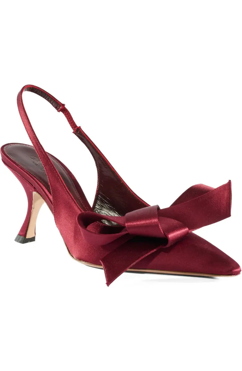Giambattista Valli Bow Satin Slingback Pump (Women) | Nordstrom | Nordstrom
