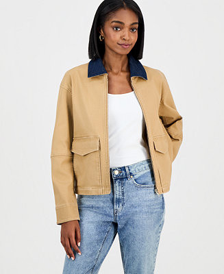 Nautica Jeans Women's Spread-Collar Zip-Front Jacket  - Macy's | Macy's