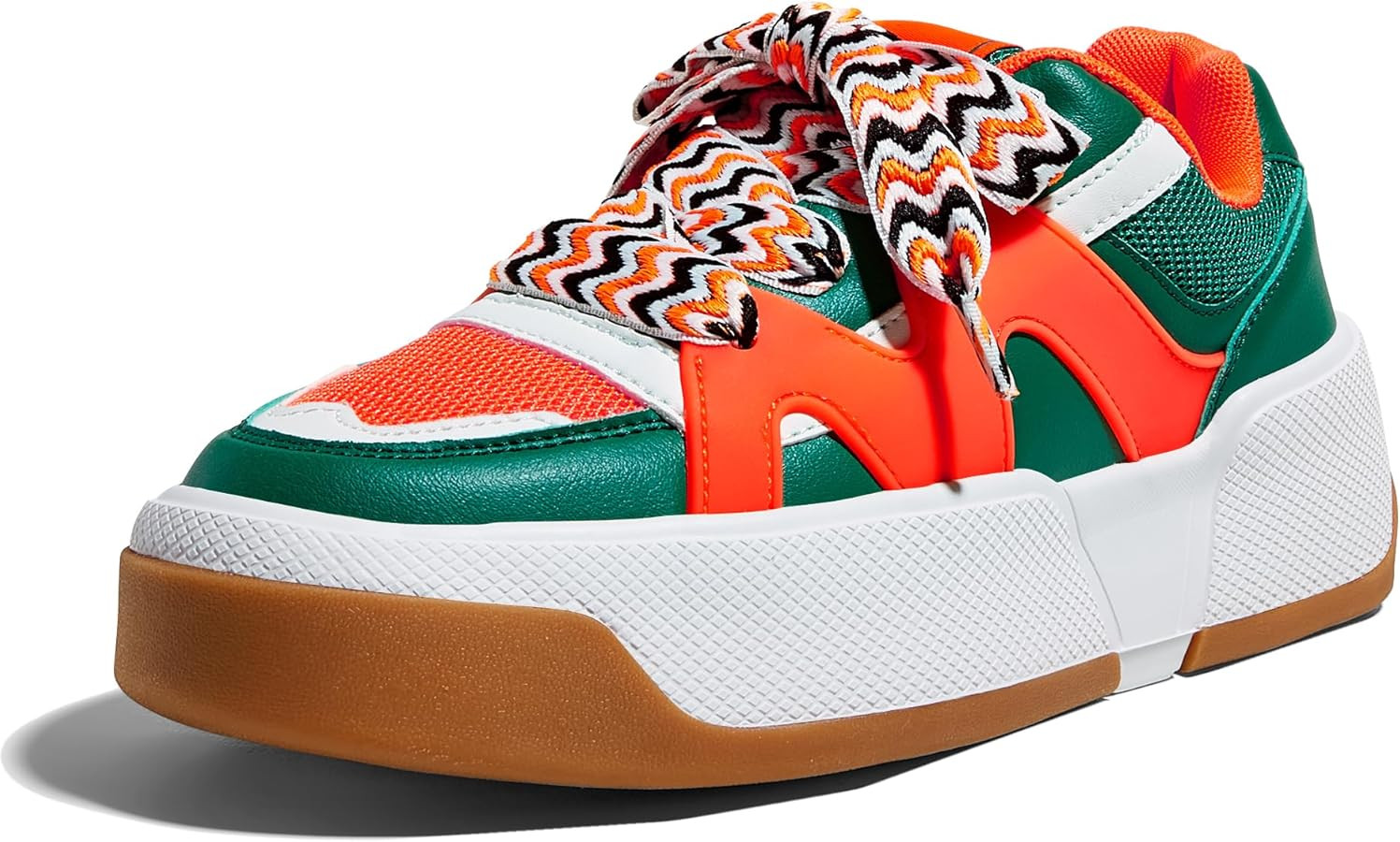 LUCKY STEP Women’s Platform Fashion Sneakers Lace up Casual Faux Leather Comfortable Thick Sole... | Amazon (US)