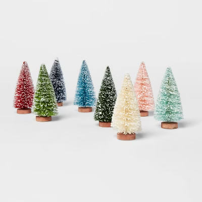 4.2" 8pk Bottle Brush Tree Set Figurines - Threshold™ | Target