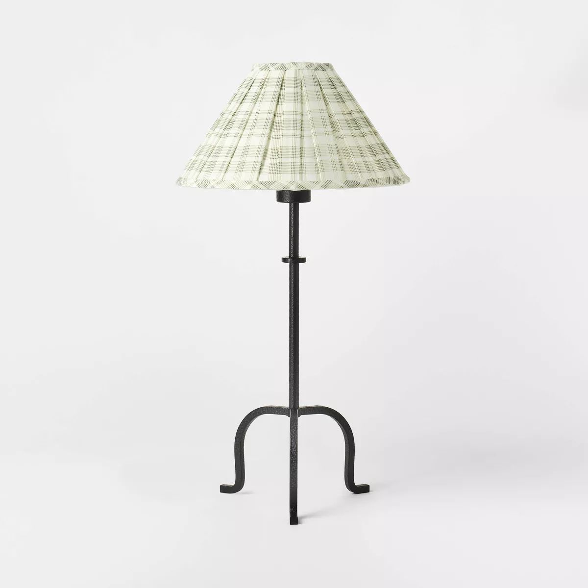 Metal Table Lamp with Pleated Plaid Shade Black - Threshold™ designed with Studio McGee | Target