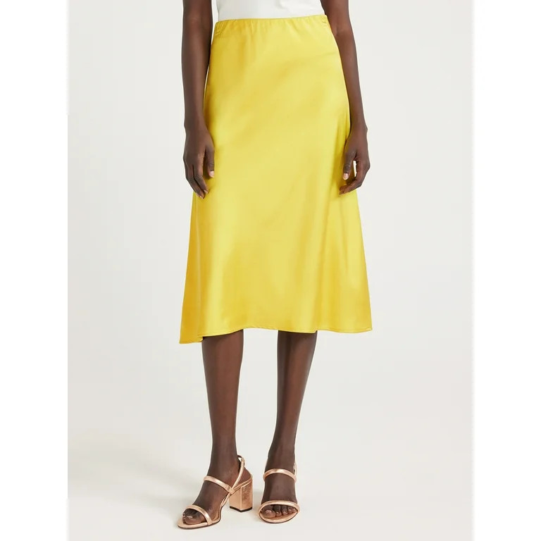 Free Assembly Women's Bias Slip Midi Skirt, Sizes XS-XXXL - Walmart.com | Walmart (US)