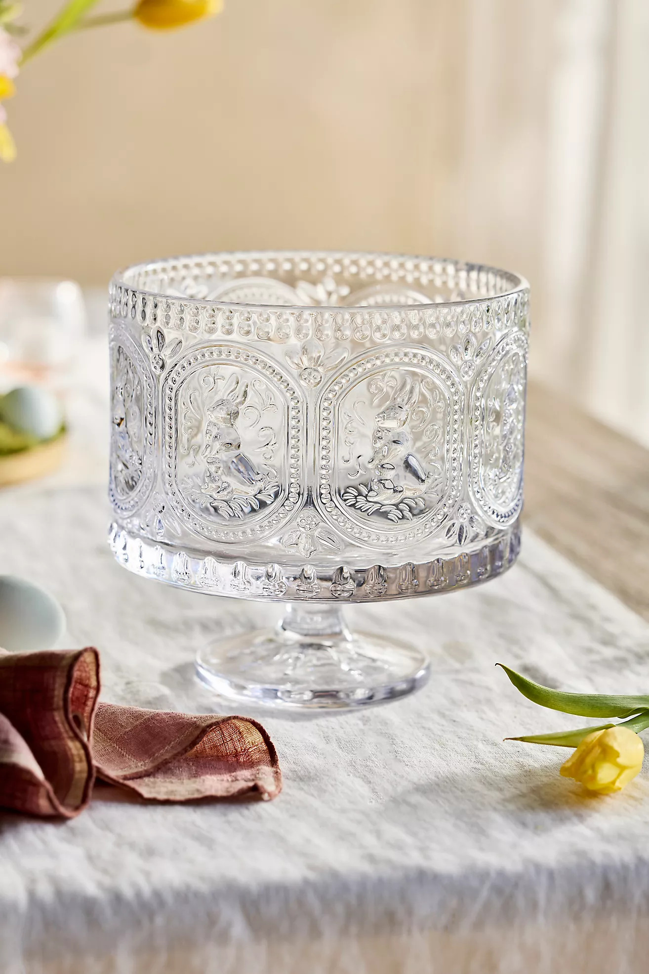 Embossed Bunny Glass Trifle Dish | Anthropologie (US)