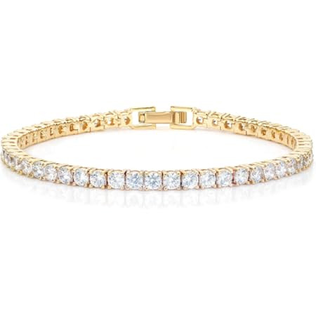14K Gold Tennis Bracelets for Women, Bezel CZ Bracelet For Women | Amazon (US)