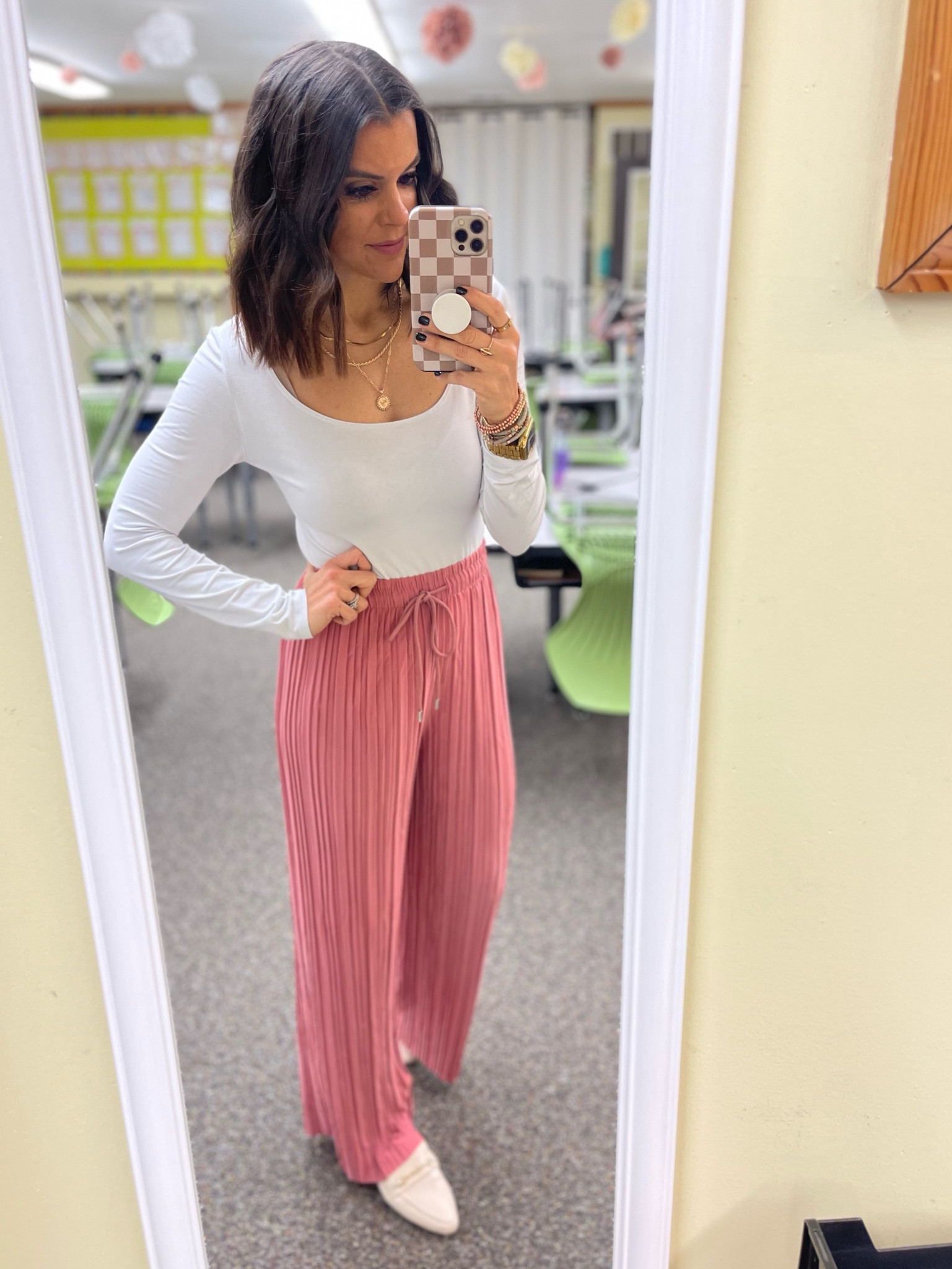 Today’s classroom #ootd

Sized up to a M in amazon bodysuit 
Amazon pants, on size fits all!
Amazon mules Tts 

#LTKunder50 #LTKstyletip #LTKSeasonal