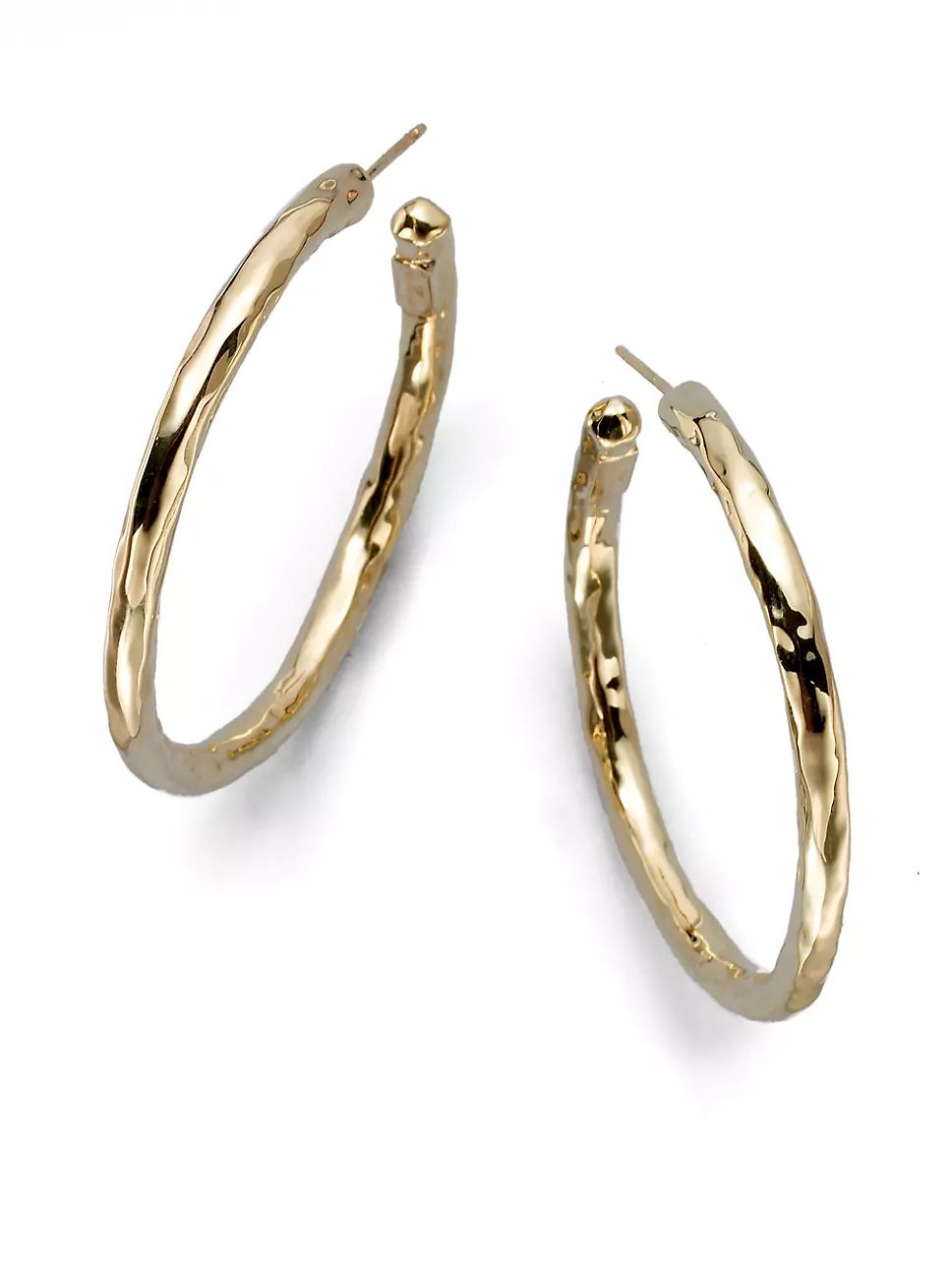 Classico Medium 18K Yellow Gold Hammered Hoop Earrings | Saks Fifth Avenue