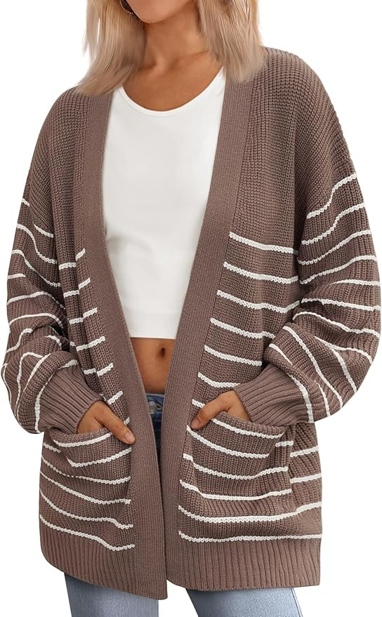 LILLUSORY Womens Oversized Cardigans Soft Knit Cardigan Sweater with Pockets | Amazon (US)