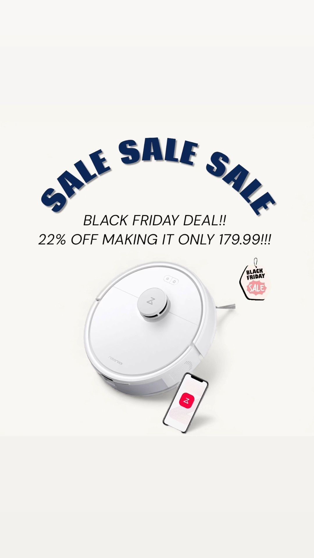Your sign to upgrade your cleaning game 👀
This Roborock Q7 L5 vacuums AND mops — has precise navigation & quick mapping
 it’s 22% off for Black Friday. 🚨🚨🚨
Only $179.99 right now!

#RobotVacuum #RobotMop #Roborock #LTKHome #LTKFinds #BlackFridayDeals #CleanHomeHappyHome #HomeEssentials #LTKSale #HolidayDeals #DealAlert



#LTKsale #LTKgiftguide #LTKhome