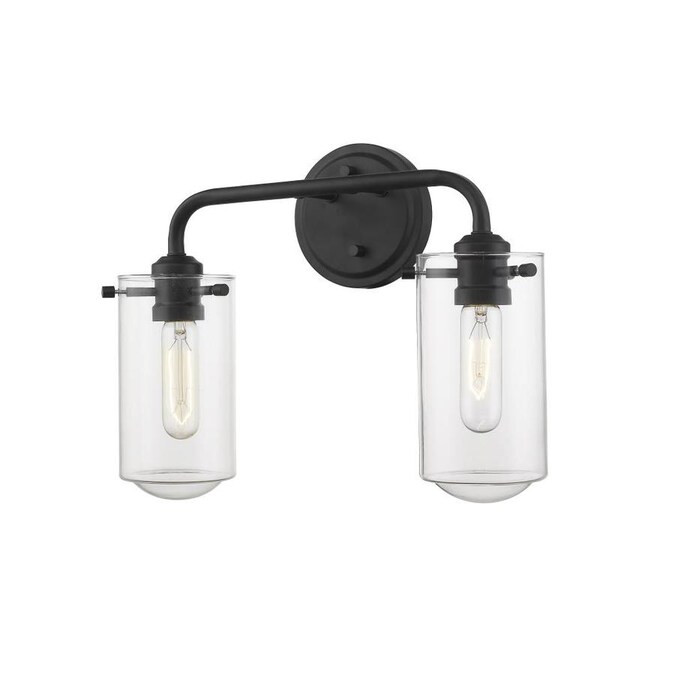 Z-Lite Delaney 2-Light Black Transitional Vanity Light Lowes.com | Lowe's