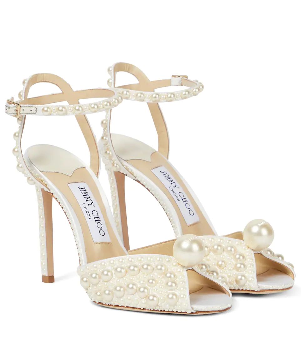 Sacora 100 faux pearl-embellished sandals | Mytheresa (UK)