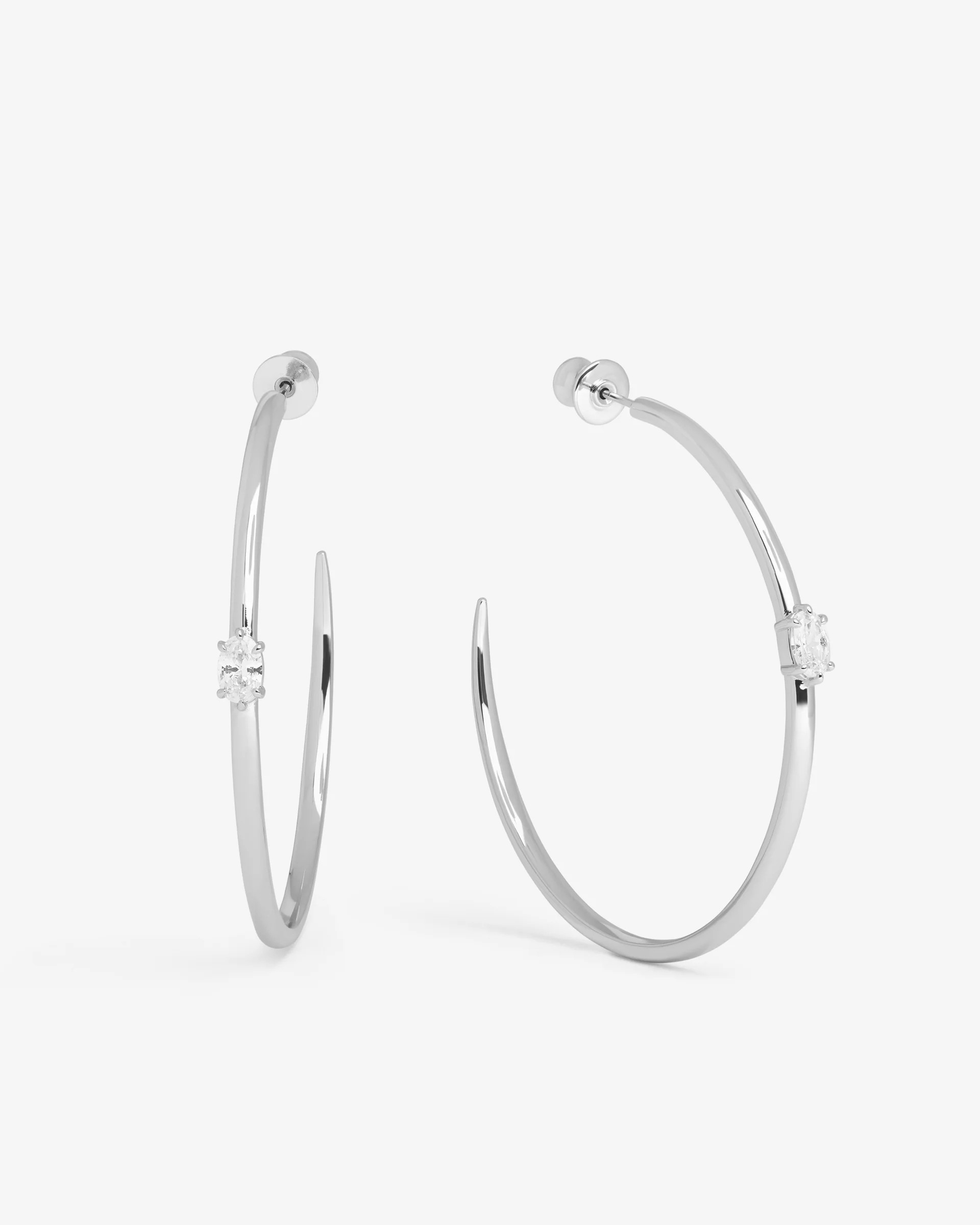 She's on Point Hoops 2" - Gold|White Diamondettes | Melinda Maria Jewelry