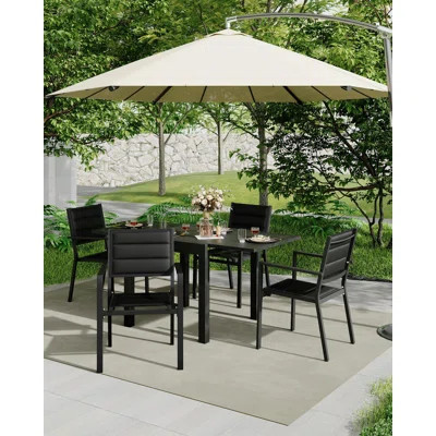 Patio Dining Chairs Set of 2, Aluminum Outdoor Dining Chair with Armrest & Wider Seat, All-Weather Stackable Patio Chairs for Balcony, Garden, Backyar | Wayfair North America