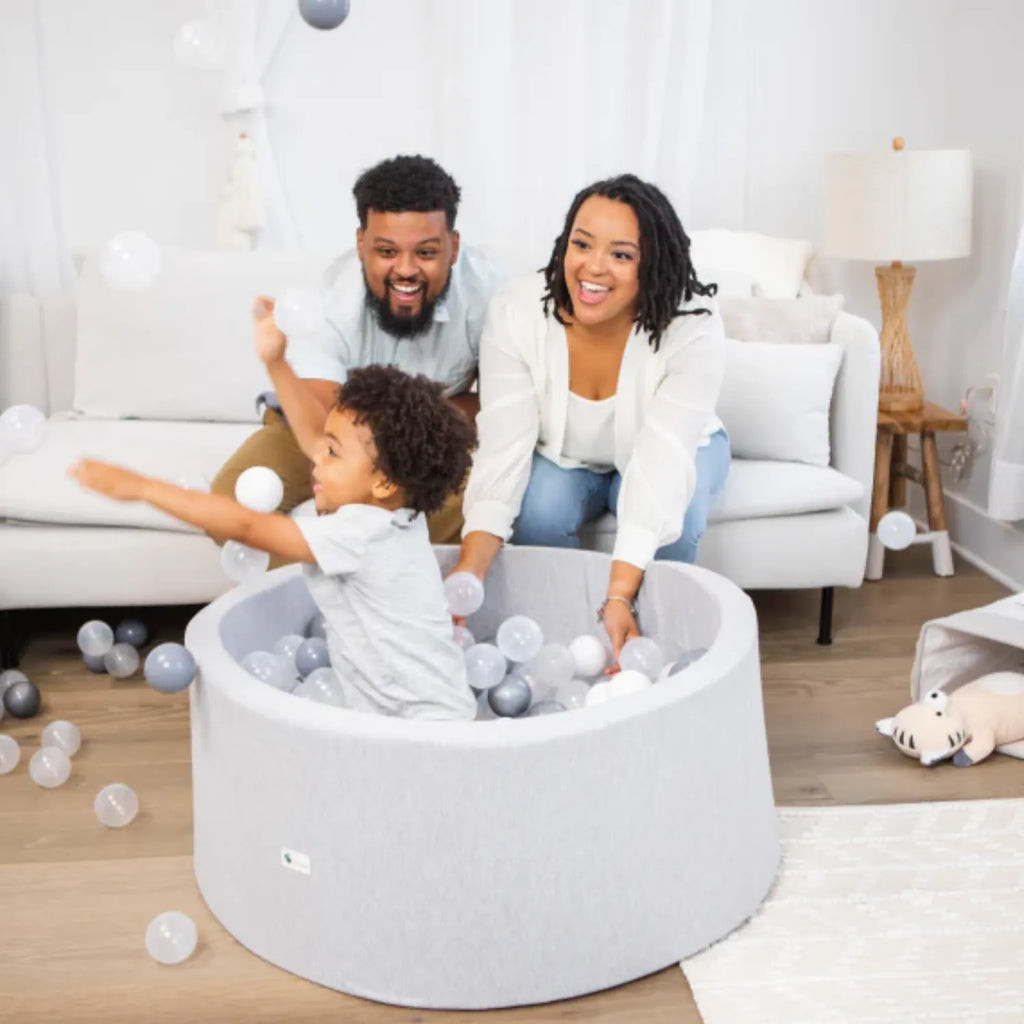 Ball Pit + 200 Pit Balls - Light Grey with Porcelain & Pewter Balls | REBEL (formerly Rebelstork)