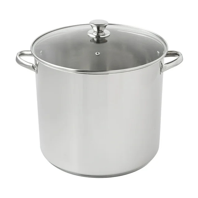 Mainstays Stainless Steel 20-Quart Stock Pot with Glass Lid | Walmart (US)