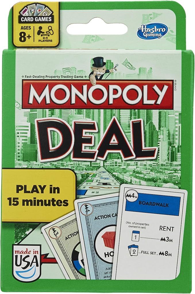 MONOPOLY Deal Card Game, Quick-Playing Card Game for 2-5 Players,, Christmas Stocking Stuffers, G... | Amazon (US)