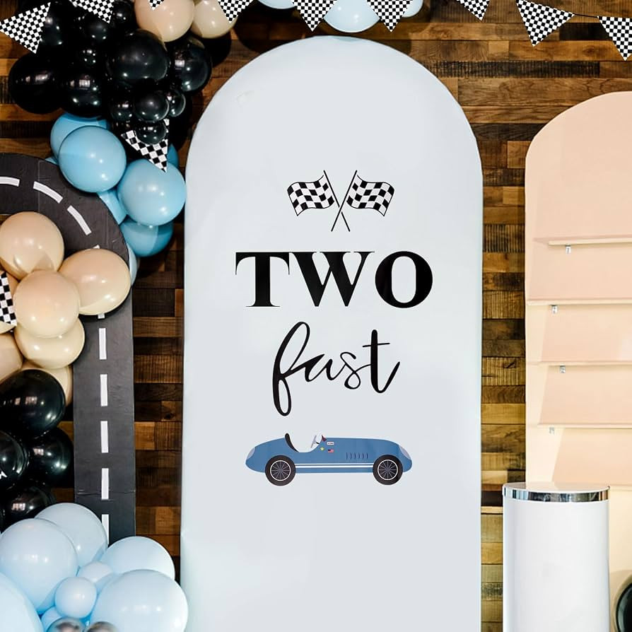 Two Fast Birthday Sticker Sign for Backdrop, Birthday Decorations Race Car Party Decorations for ... | Amazon (US)