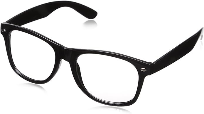 CLEAR LENS 80's Style Vintage Style Black Frame Sunglasses | Amazon (US)