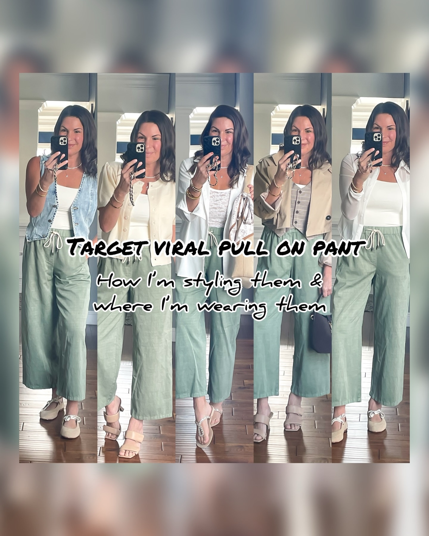 One pair of pants. 6 outfits.
Casual, comfy, and easy spring outfit ideas using simple closet staples.

Which way would you wear them? 

Say SHOP and I will send you all the details 
https://liketk.it/64zTj

#targetstyle