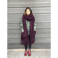 Chunky Knit Scarf, Oversized Winter Big Chunky Scarf With Pockets, Pockets | Etsy (US)