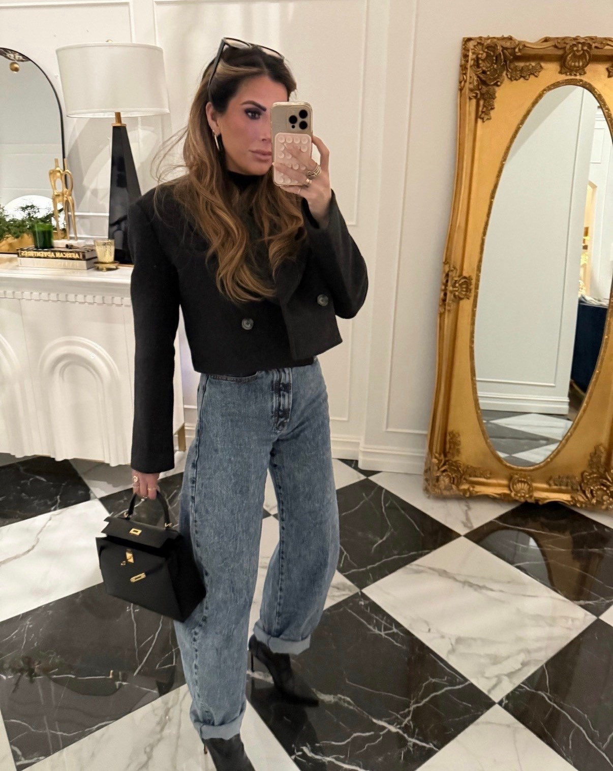 Wearing an XS in the coat! 

Date night outfit, best jeans, womens denim, EAG X Revolve, Hermes bag, black booties, Stuart Weitzman, Emily Ann Gemma 

#LTKdayinmylife #LTKootd #LTKgrwm