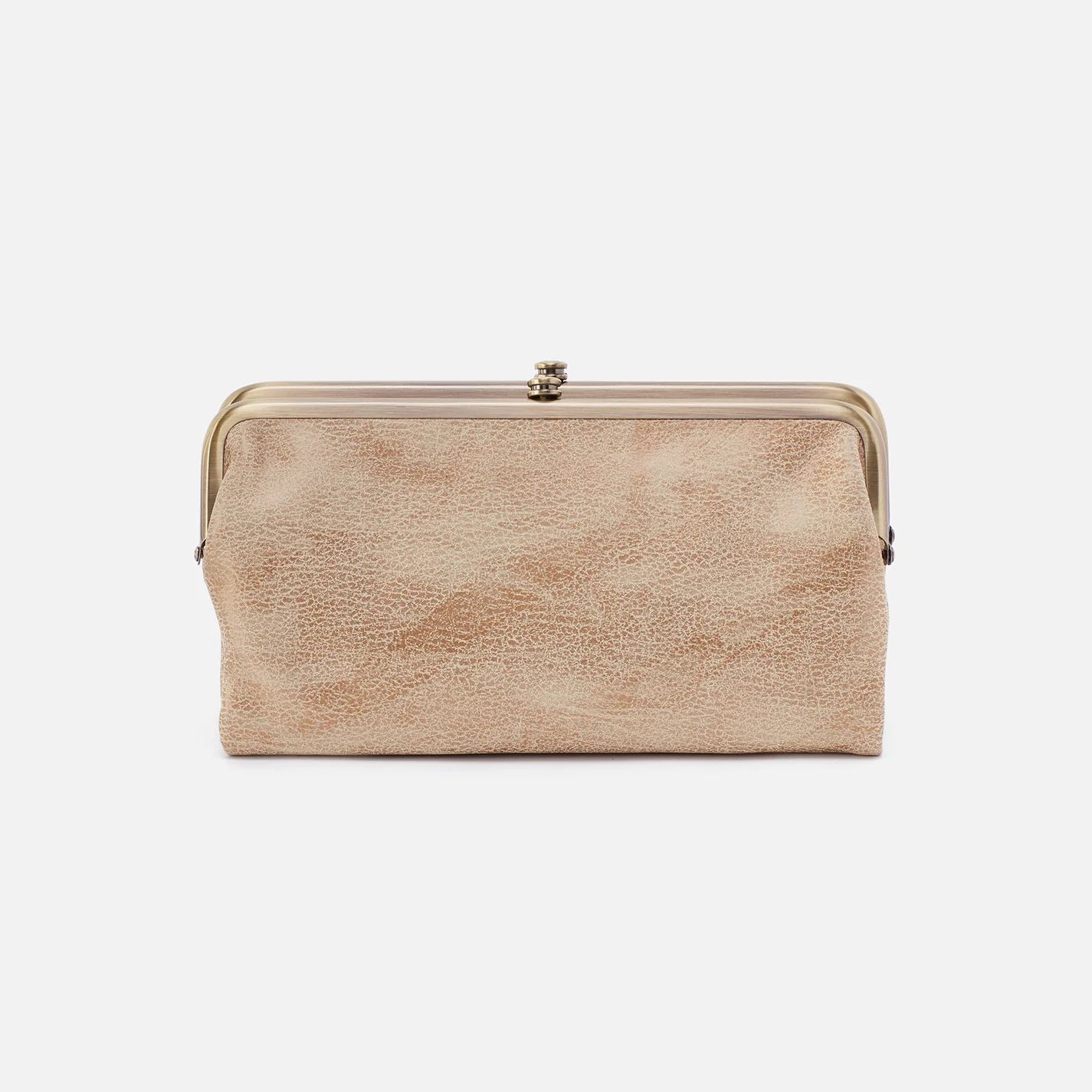 Lauren Clutch-Wallet in Metallic Leather - Gold Leaf | HOBO Bags