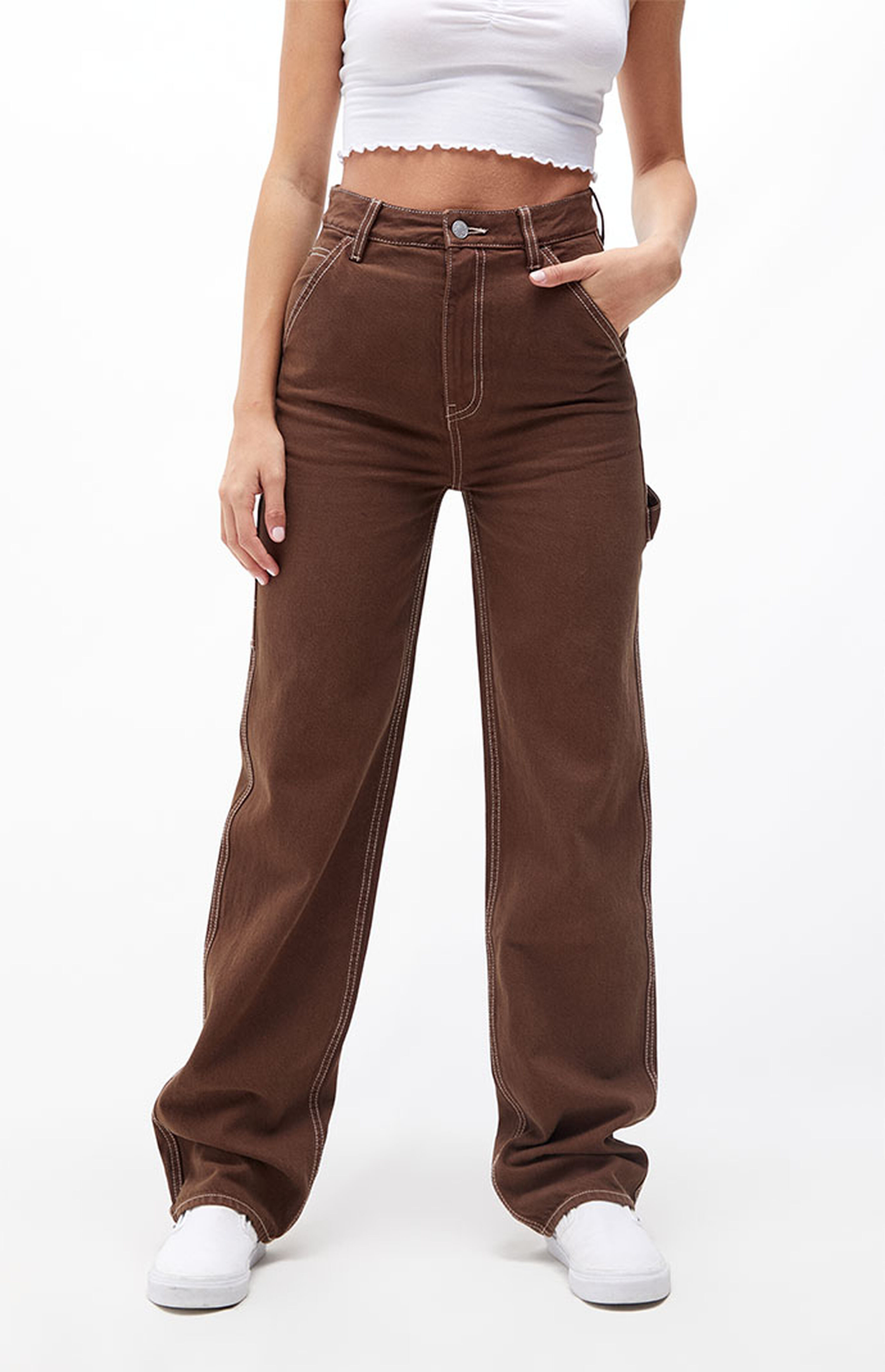 PacSun Brown Boyfriend Carpenter Pants | PacSun | PacSun