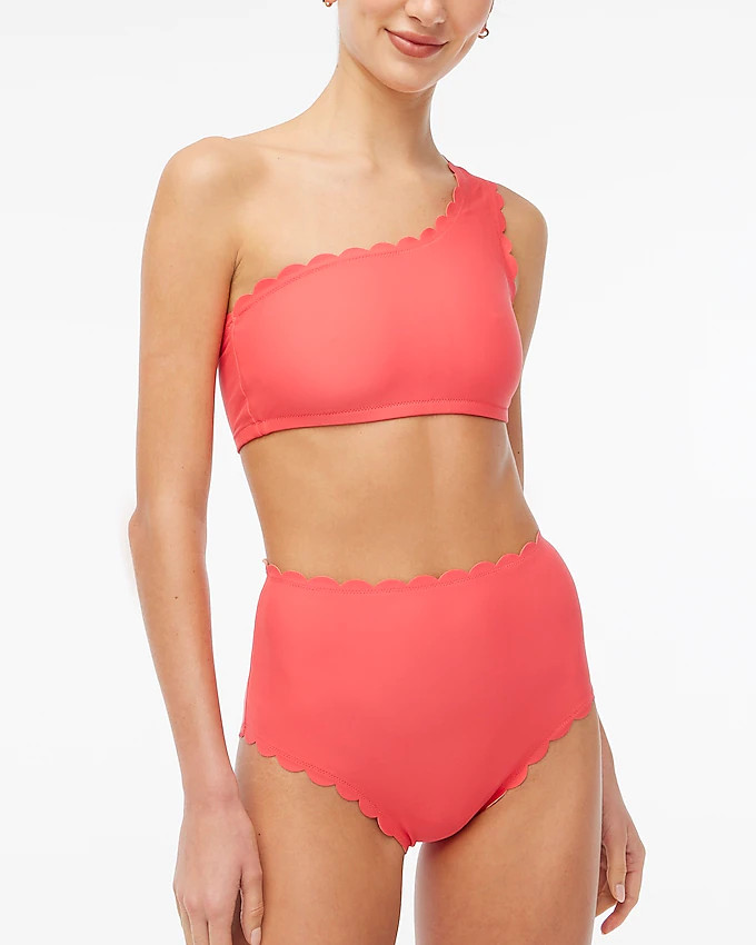 High-rise scalloped bikini bottom | J.Crew Factory