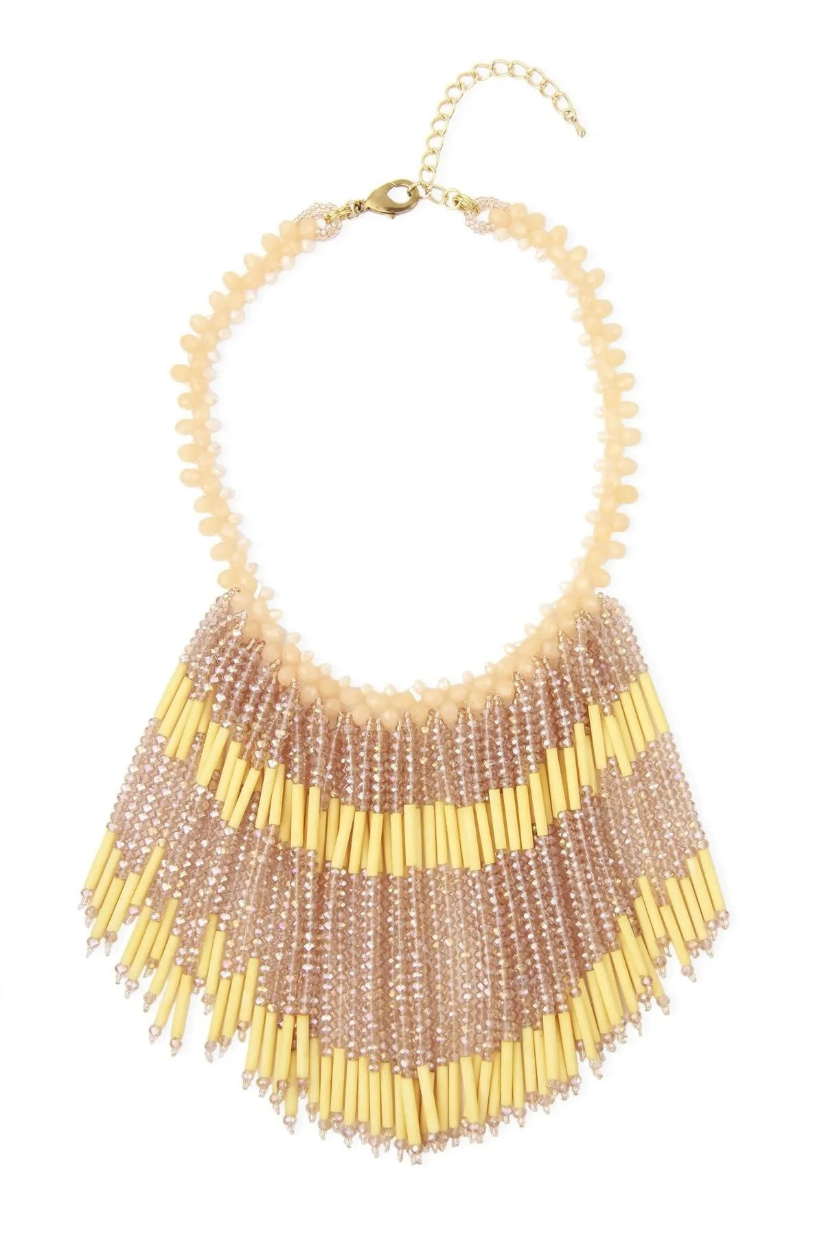 Beaded Fringe falling Necklace | Saachi