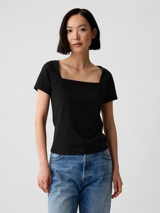 Compact Jersey Square-Neck Shirt | Gap (CA)