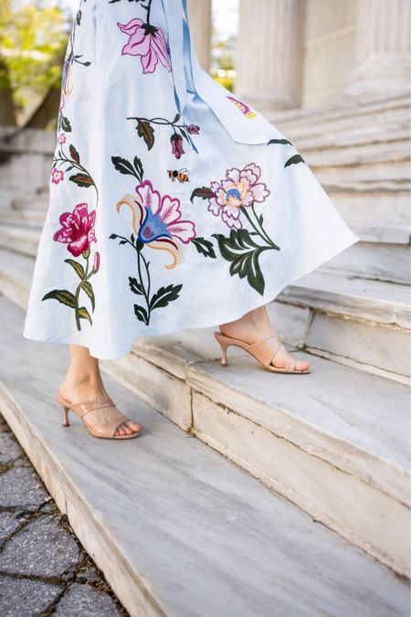Spring to summer parties call for beautiful embroidered linen dresses. And the perfect neutral heel to match them all! Shoes for true to size. I’m wearing a size 7  


#LTKshoecrush #LTKwedding #LTKstyletip