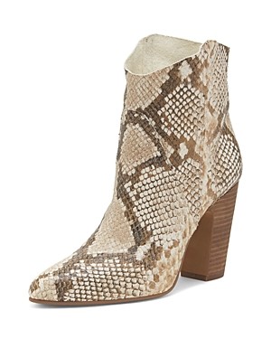 Vince Camuto Women's Creestal Almond Toe Snakeskin-Embossed Leather Booties | Bloomingdale's (US)