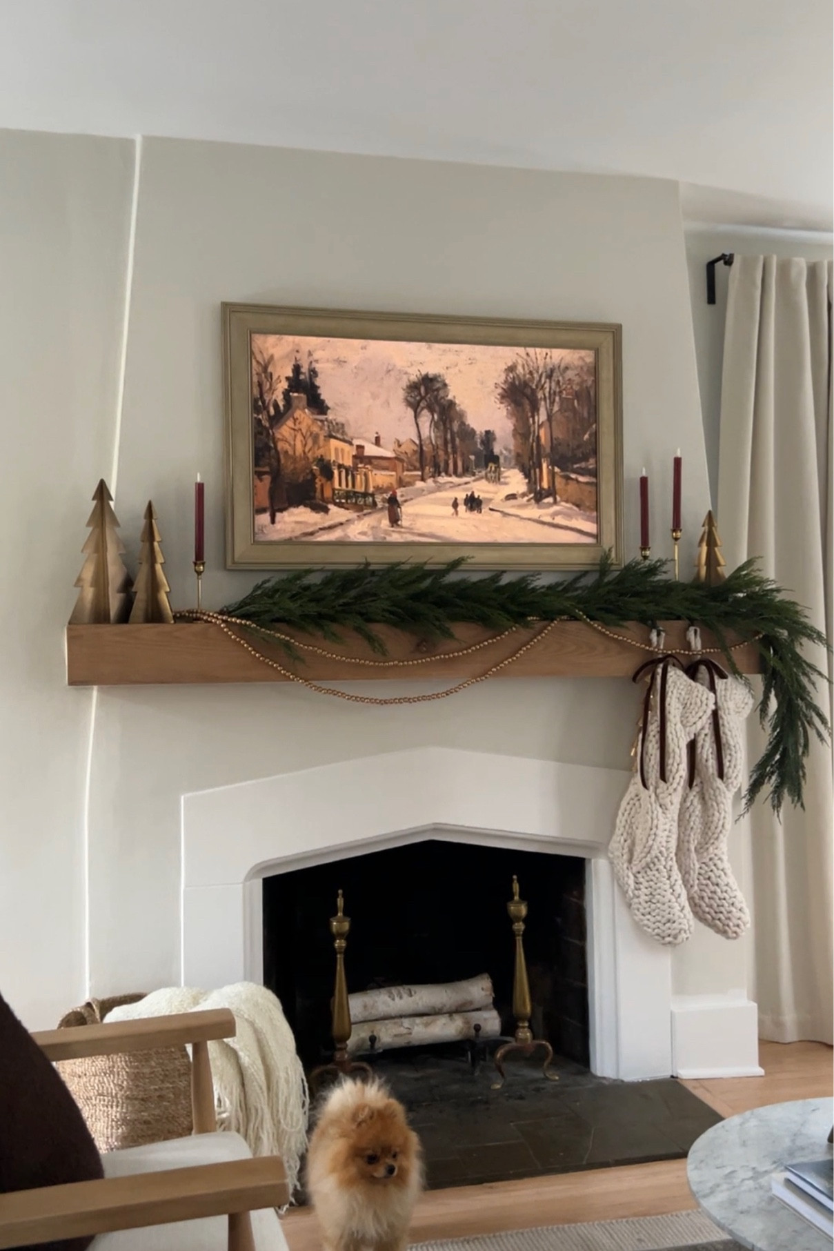 Fireplace mantel decorated for Christmas ✨ 

#LTKhome #LTKSeasonal #LTKHoliday