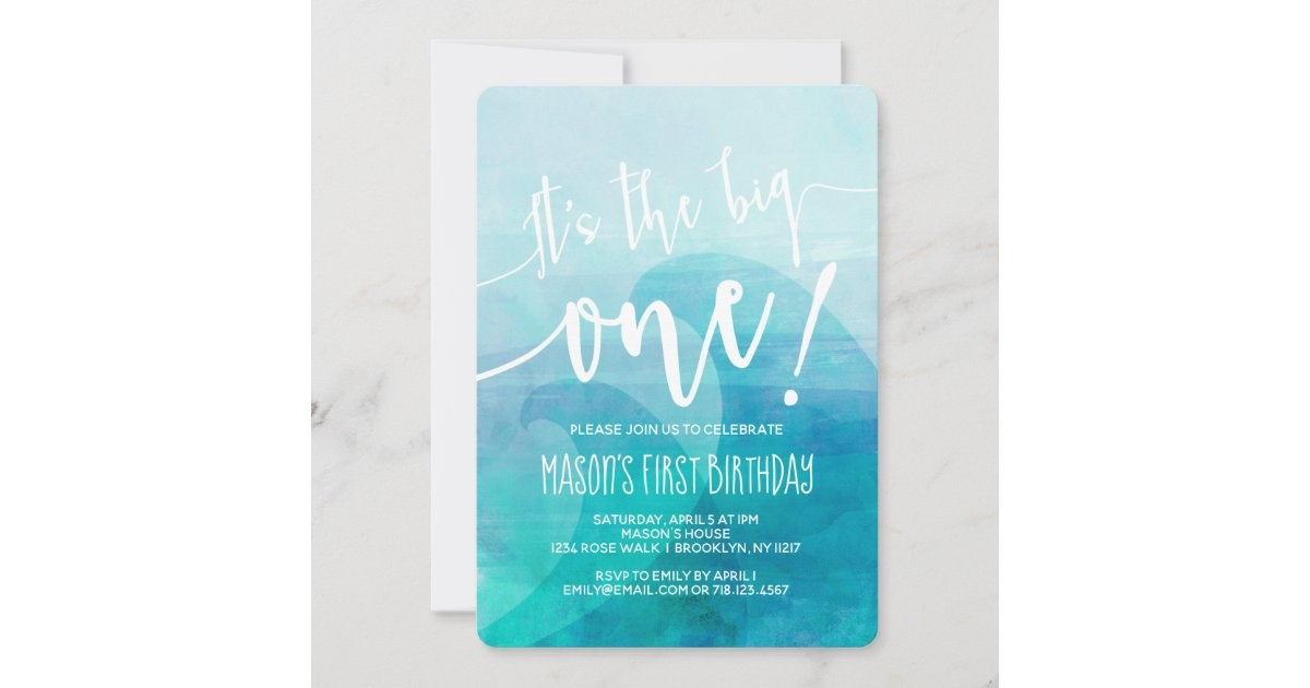 It's the Big One Wave 1st Birthday Invitation Surf | Zazzle.com | Zazzle