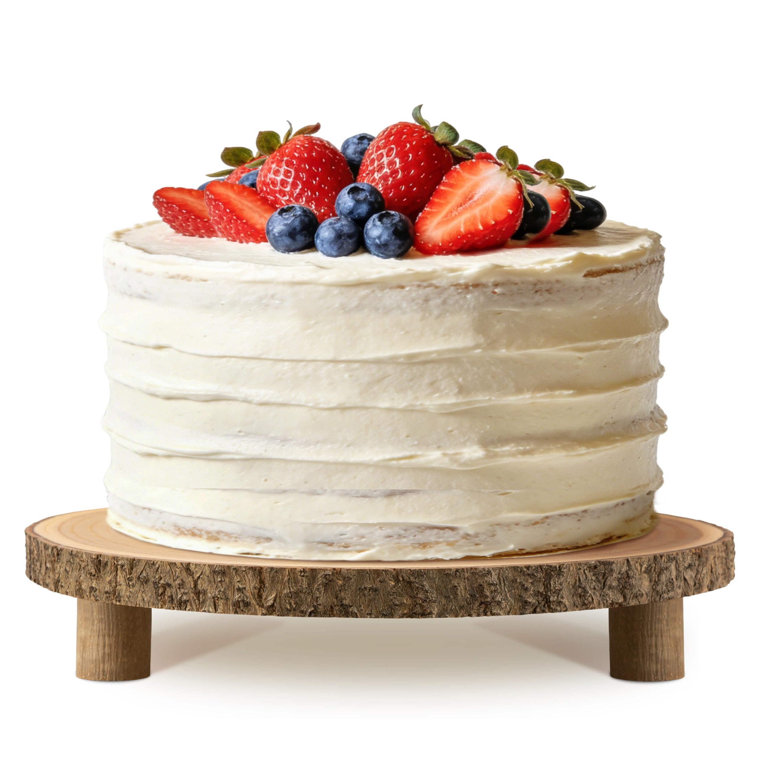 Gusnilo Soporte de madera rústica para pasteles con patas, rebanada de madera natural de 11.5 a ... | Amazon (US)
