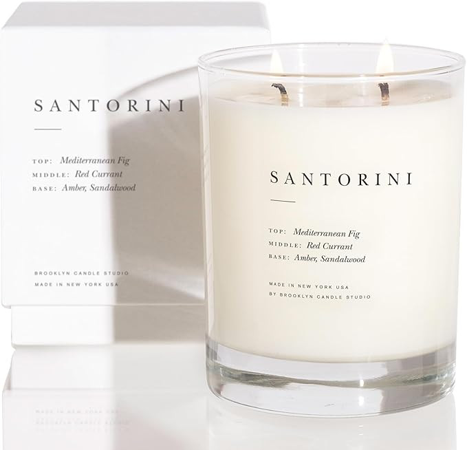 Brooklyn Candle Studio Santorini Escapist Candle | Luxury Scented Candle, Vegan Soy Wax, Hand Pou... | Amazon (US)