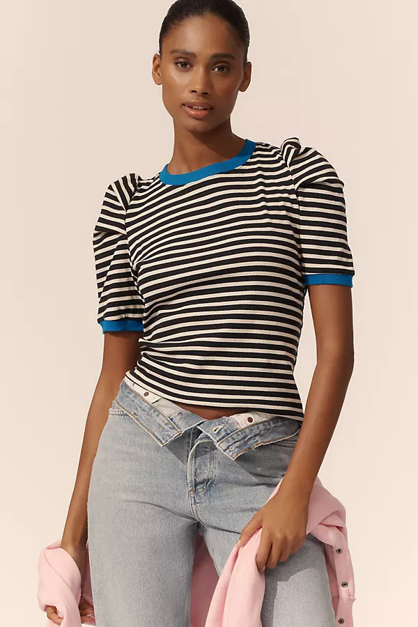 Puff-Sleeve Striped Top | Anthropologie (US)
