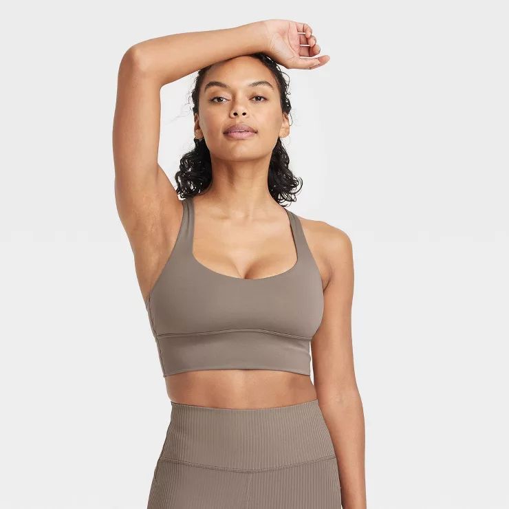 Women's Light Support Strappy Longline Sports Bra - All in Motion™ | Target