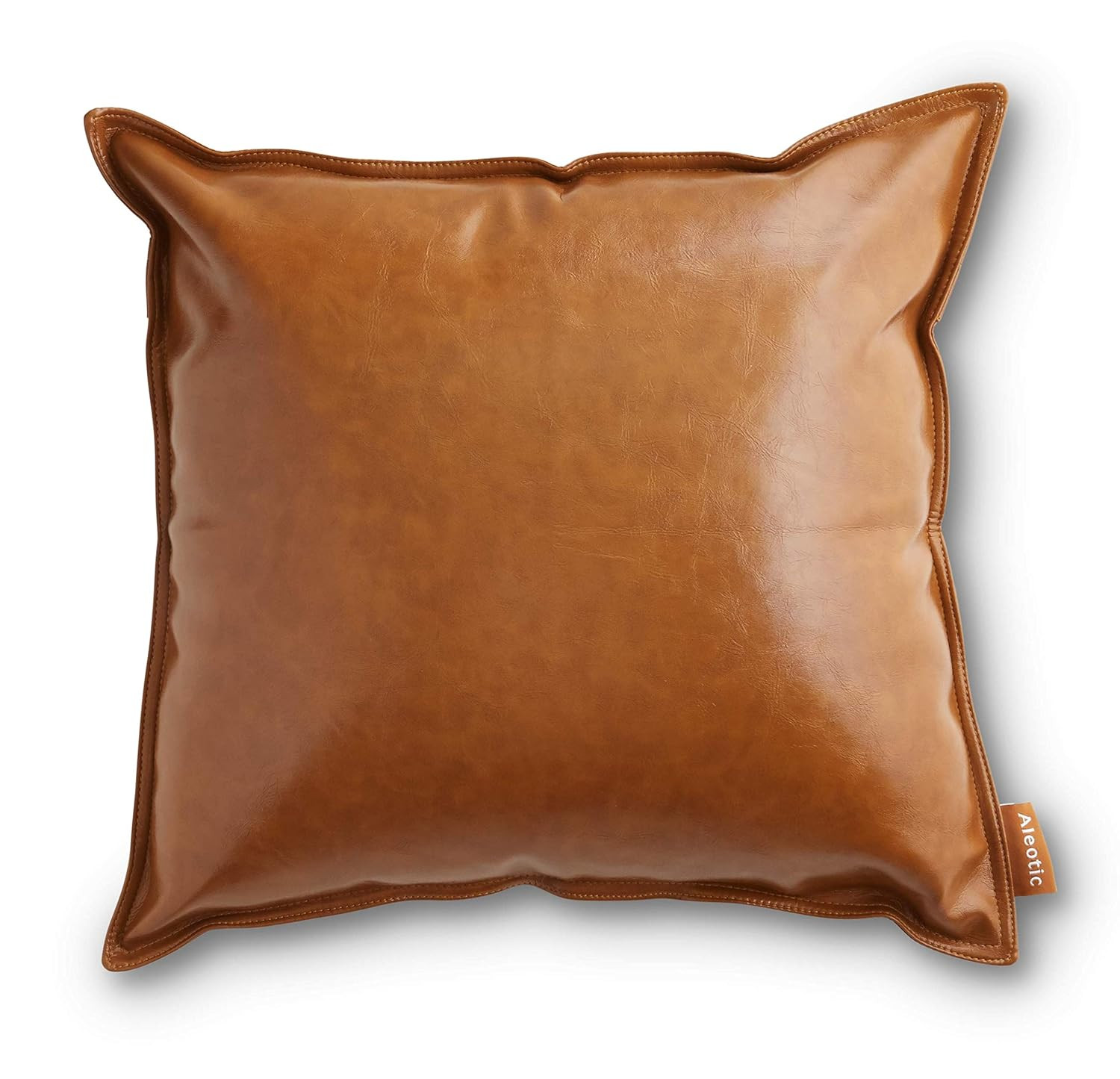 Faux Leather Throw Pillow Covers - Sofa, Den Pillow Covers Decor - Bedroom, Sunroom, Living Room,... | Amazon (US)