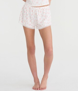 Floral Lace-Trim Sleep Shorts | Aeropostale