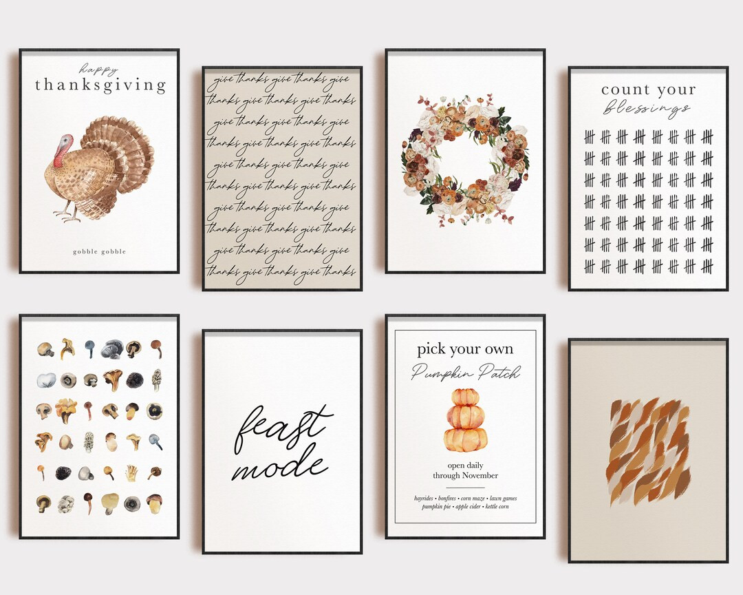 Thanksgiving Decor Set of 20 PRINTABLES Modern - Etsy | Etsy (US)