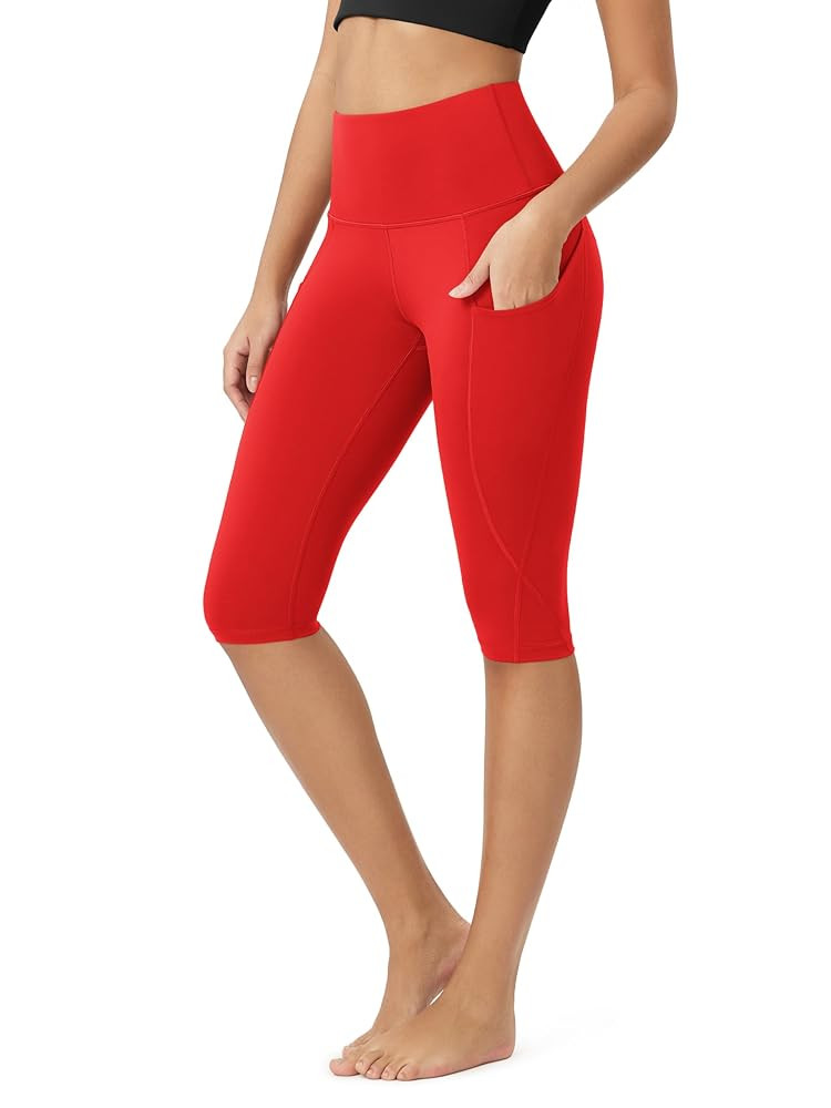 ODODOS Women's High Waisted Yoga Capris with Pockets, Tummy Control Non See Through Workout Athle... | Amazon (US)