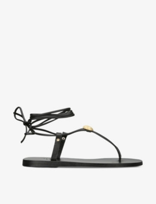 Persephone gold-tone applique leather sandals | Selfridges